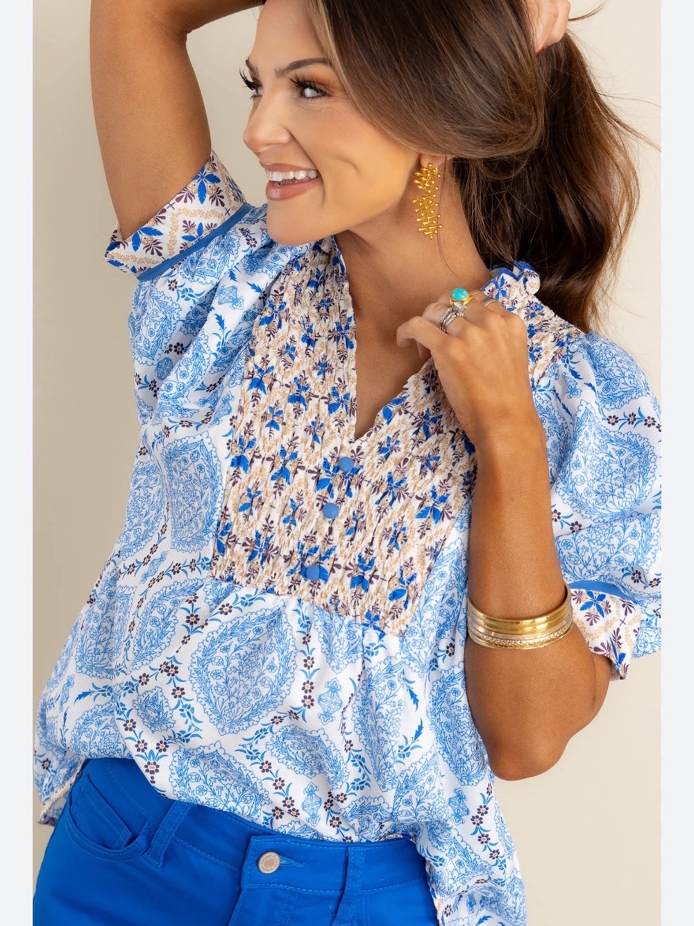 NWOT Umgee Puff Sleeve Blouse